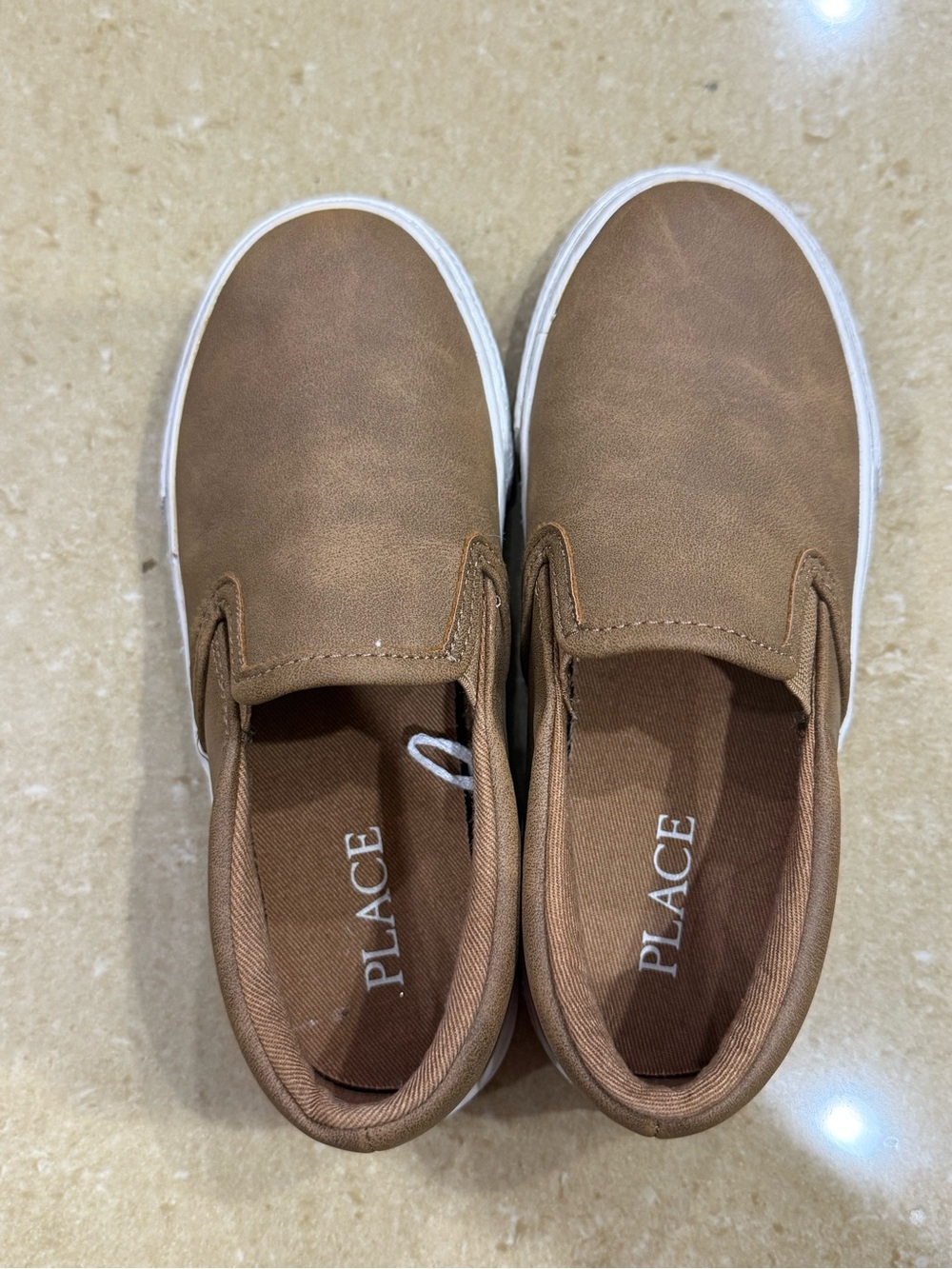 Children’s Place Brown Slip-On Kids Sneakers with White Sole